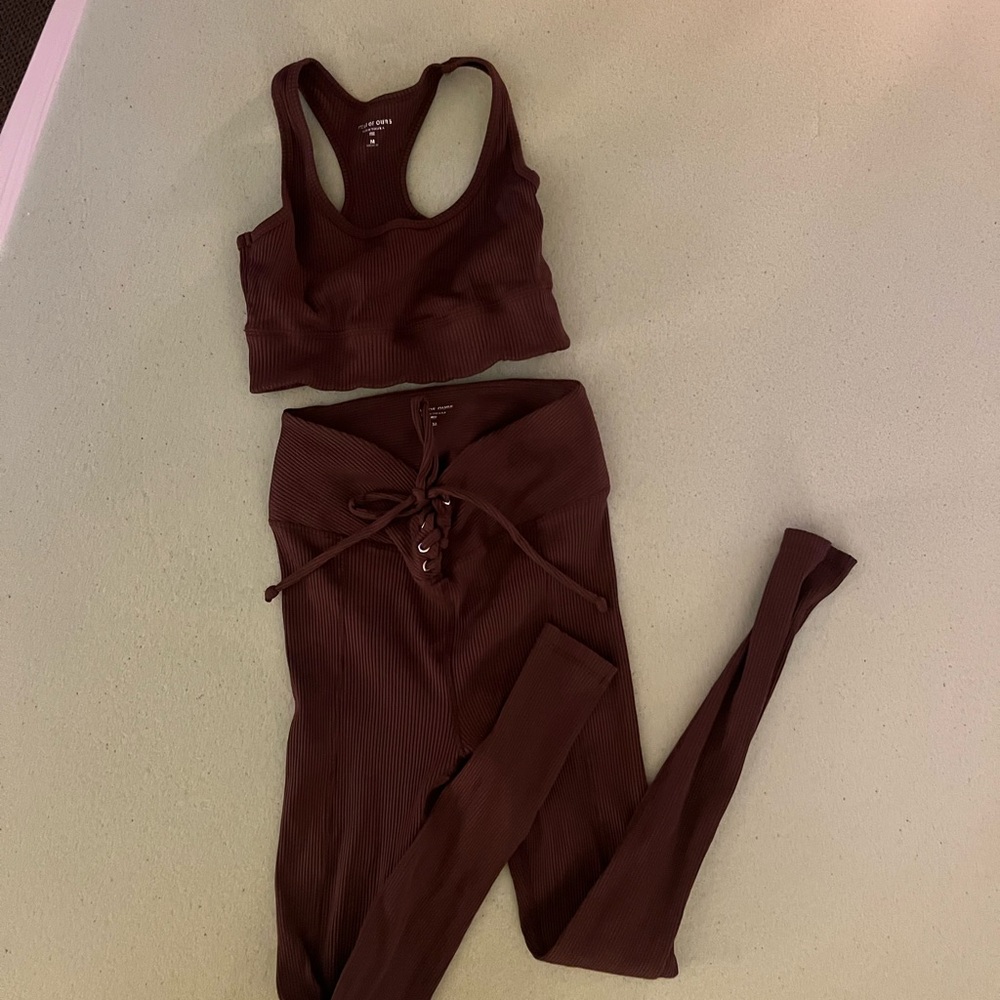 Year of Ours Ribbed Set — Chocolate Brown